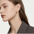 thumbnail image 4 of 925 Sterling Silver Cross Hoop Earrings for Women Teens Cross Huggie Hoop Earrings Dangle, 4 of 10