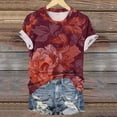 thumbnail image 6 of Sexlip Womens Swimsuit Set Vintage Floral Print Cover Up Design Crew Neck Short Sleeve Relaxed Silhouette Breathable Fabric for Pool Parties Red L, 6 of 6