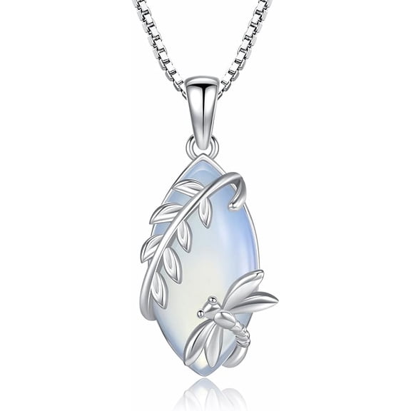 DVEATR Dragonfly Pendant S925 Sterling Silver Dragonfly Necklaces Birthstone Pendant for Women Necklaces Jewelry Present for Wife Mother