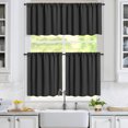thumbnail image 6 of Lapalife Kitchen Curtains 36 inch Blackout Tier Curtains Rod Pocket Farmhouse Cafe Curtains Short Curtains, Black, 2 Panels, 6 of 6