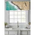 thumbnail image 2 of Curtain Valance for Windows,Starfish Summer Beach Sand Kitchen Valances Rod Pocket Short Curtains,Sea Waves Teal Gradient Window Treatment Panel for Bedroom Bathroom 54"x18", 2 of 7