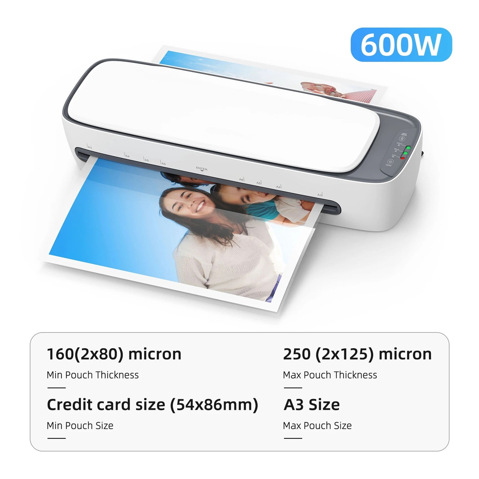 Desktop Laminator Machine Set A3 Size Multifunctional Hot And Cold Lamination 2 Roller System 12.5 Inches Max Width Paper Cutter