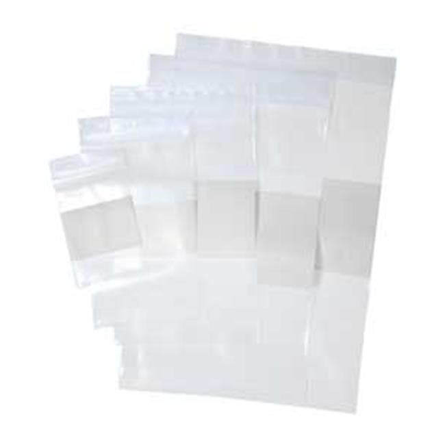 Clear Resealable Bags with White Block 6" x 9" 2 Mil Writable Pouches 4000 Pcs 