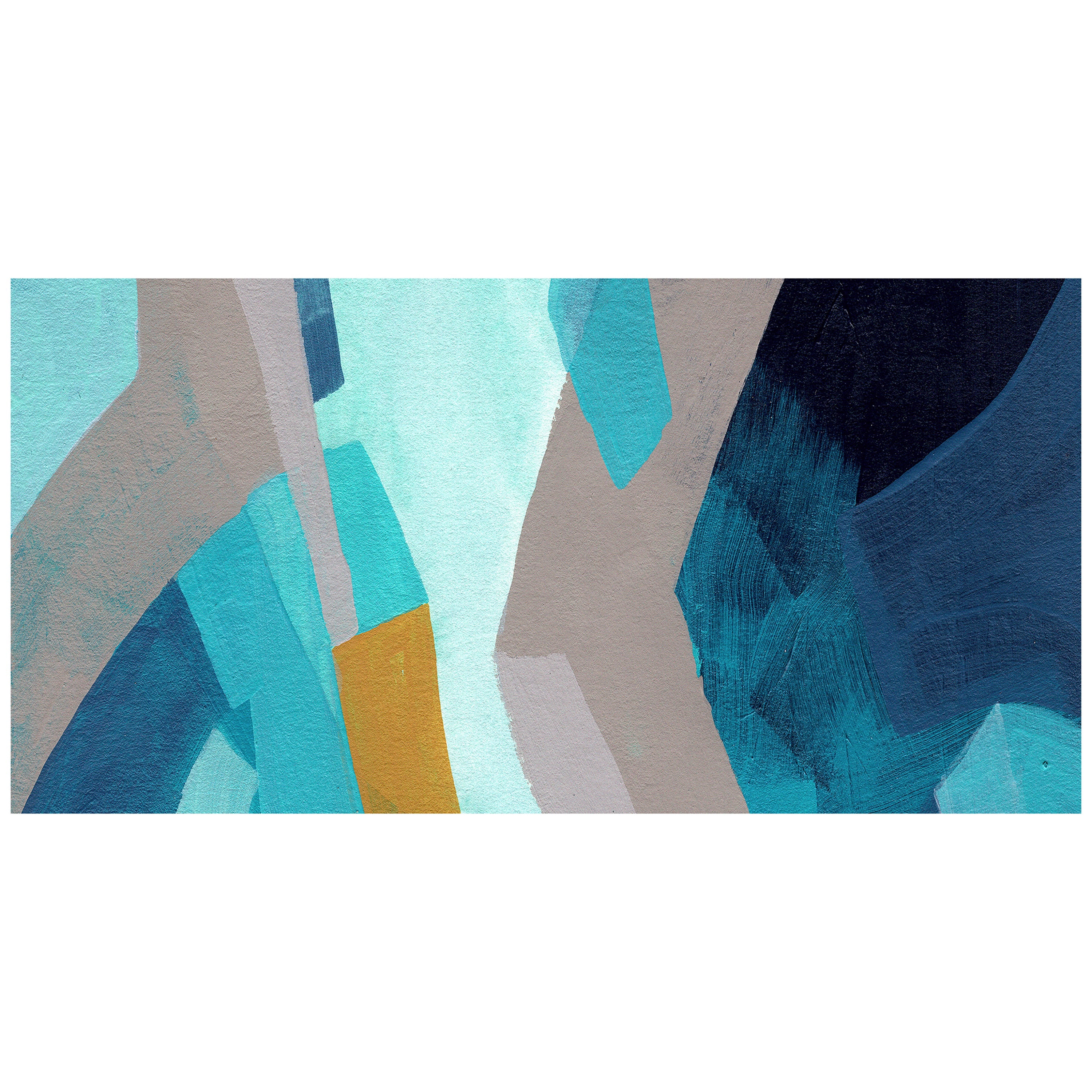 Empire Art Direct Puzzle Blues C Frameless Free Floating Tempered Glass Panel Graphic Wall Art, 72" x 36" x 0.2", Ready to Hang
