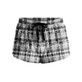 thumbnail image 4 of Women's Soft Stretch Flannel Christmas Print Drawstring Side Pocket Casual Pajama Shorts, Gray, XXL, 4 of 4