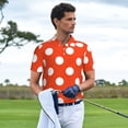 thumbnail image 3 of Balery Orange And White Polka Dot1 Camisa Polo de Hombre con Estampado, de Manga Corta y Tejido Medio, Camisa Tipo Golf Polo-4X-Large, 3 of 6