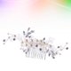 thumbnail image 2 of Peineta de boda hecha a mano con perlas y cristales, tocado de boda (plateado), 2 of 5