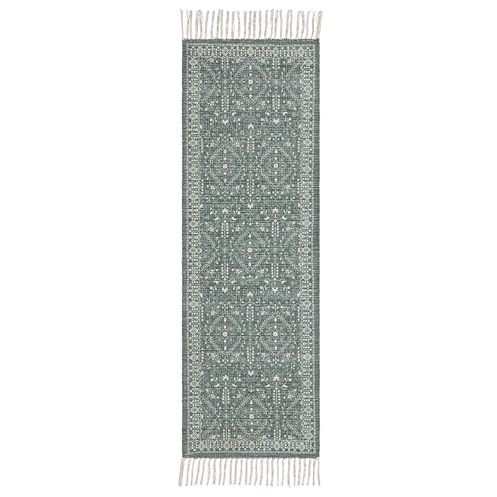Mainstays Wexford Vintage Runner Rug, Teal, 20” x 60”