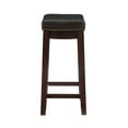 thumbnail image 3 of Linon Claridge 26.5" Backless Indoor Wood Counter Stool, Dark Brown/Brown Faux Leather, 1 Stool, 3 of 14