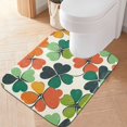 thumbnail image 2 of Yayeee Bath Rug for Bathroom Floor Non Slip Rectangle Fluffy Soft Absorbent Mat, 16"x24", White Clover Pattern, 2 of 7