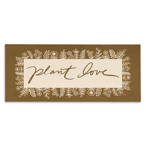 Stupell Industries French Country Plant Love Botanical Phrase Canvas Art, 24 x 10, by Annie LaPoint