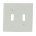 thumbnail image 1 of 4.56 x 4.5 in. 2 Gang Standard Gray Toggle Wall Plate, Gray, 1 of 1