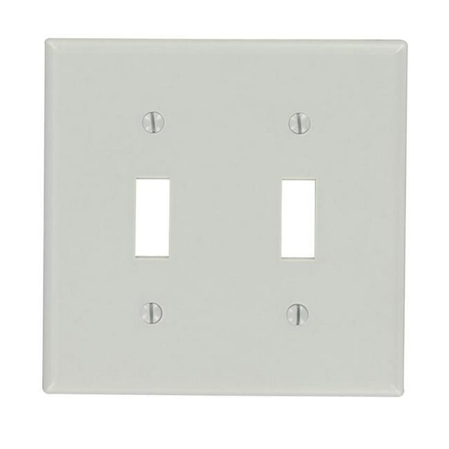 4.56 x 4.5 in. 2 Gang Standard Gray Toggle Wall Plate, Gray