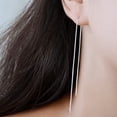 thumbnail image 2 of LAICAIW A Pair 925 Sterling Silver Tassel Threader Drop Earrings Long Chain Ear Line, 2 of 6
