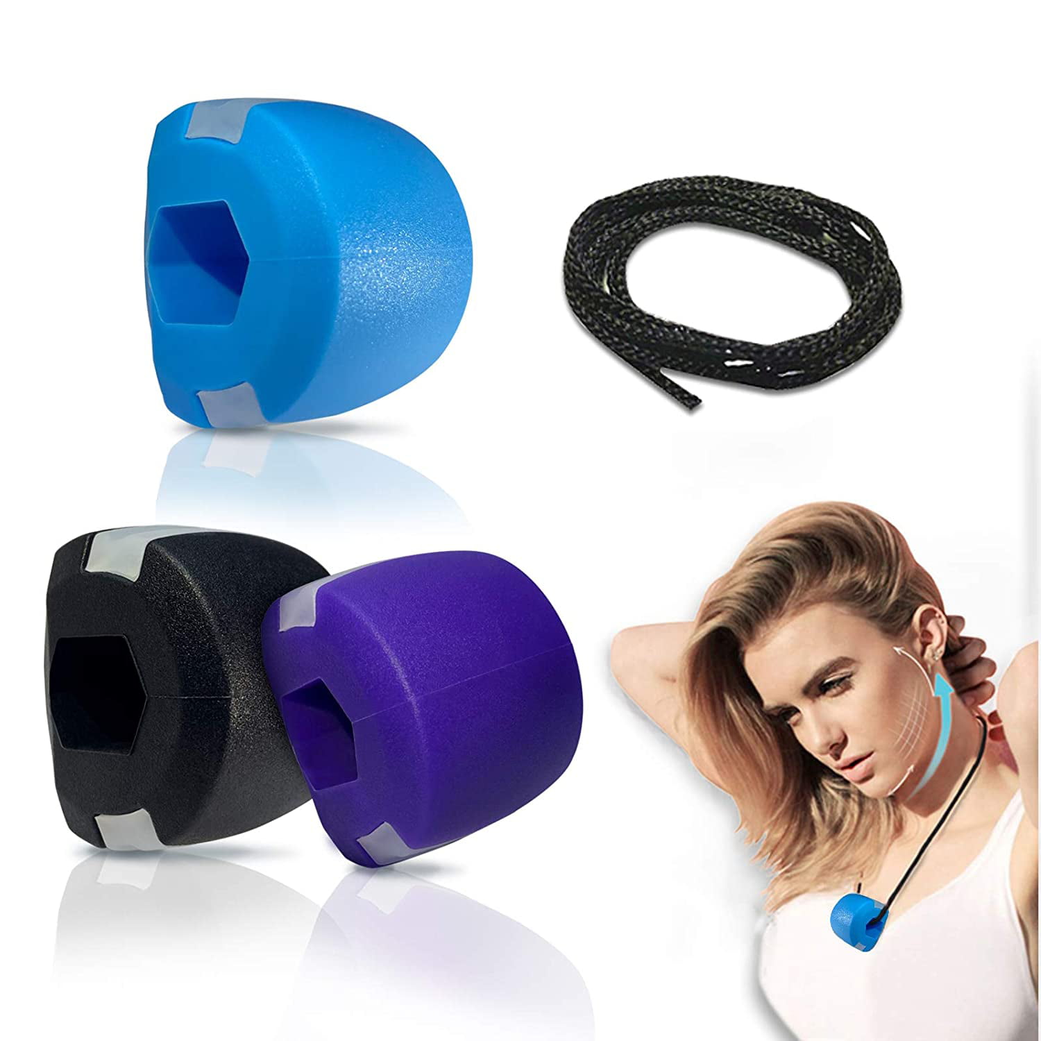 Slim Your Face Face and Neck Exerciser Define Your Jawline Face Fitness Ball Helps Reduce Stress and Cravings Facial Exerciser Black-Jaw Exerciser ZBT Jaw Exerciser