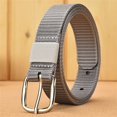 thumbnail image 3 of Fashion Classic Metal Buckles Outdoor Sports Canvas Belts Fabric Braided Belt Waistband KHAKI, 3 of 8