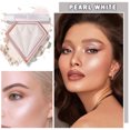 thumbnail image 2 of BEUKING Face Glitter Blush Pink Shimmer Highlighter Blusher Powder Facial Contour Corrector Shine Rouge, Highlighter Diamond Dust, Illuminator Long Lasting Skin Finishing Palette (01 Pearl White), 2 of 17