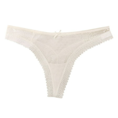 Xiaoxatg Panties for Women s Lace Translucent Comfortable Breathable Seamless Triangle Briefs Sheer Panties Thong