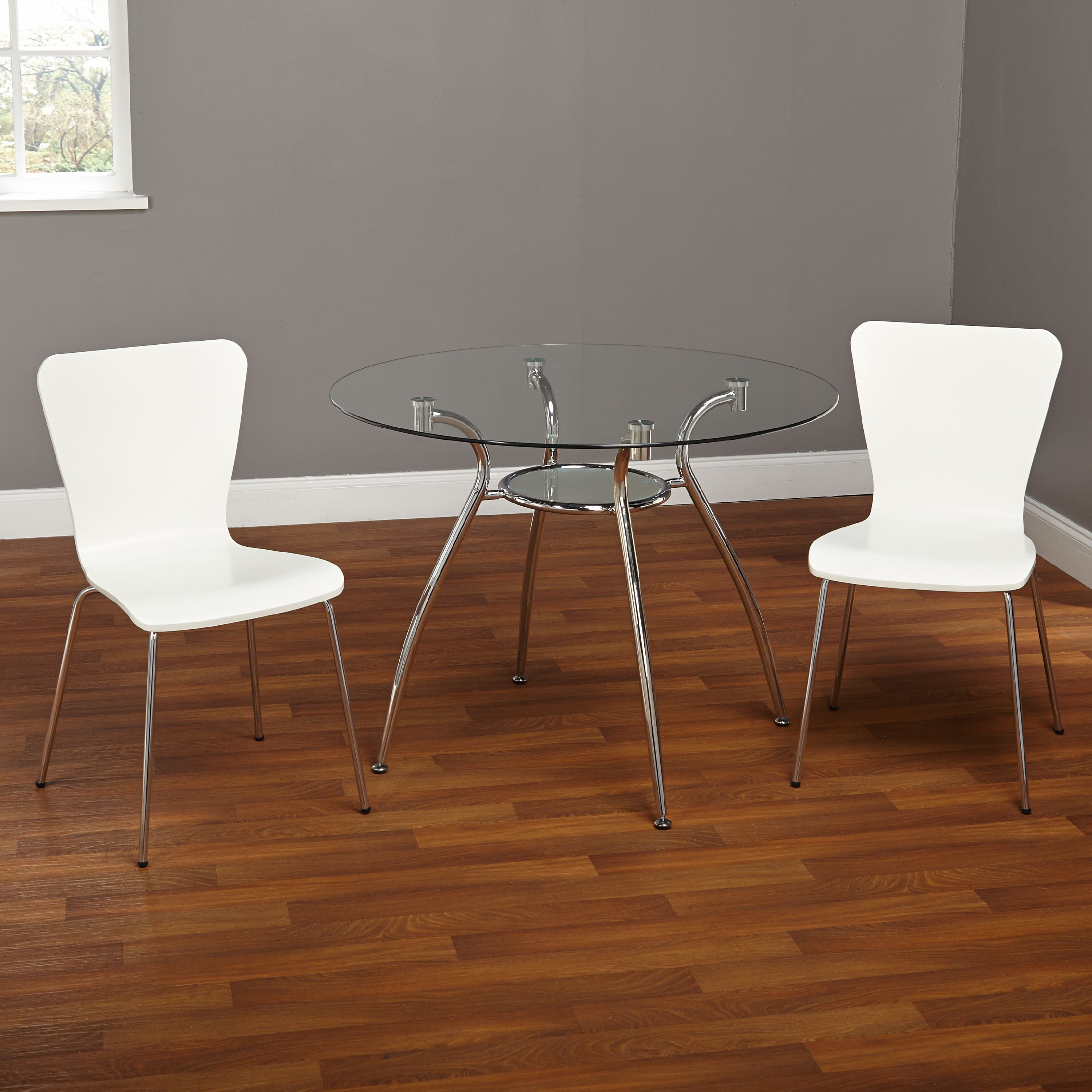 Itza 3 - Piece Dining Set, White & Silver