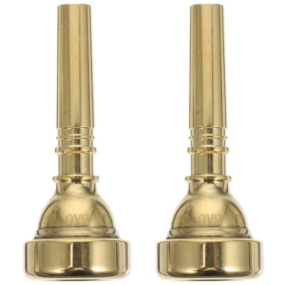 2 Pcs Bugle Mouthpiece Clarinet Portable Trumpet Part Instruments Golden