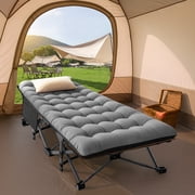 Slsy XL Folding Camping Cots with 3.3 inch 2 Sided Mattress,75* 28 Sleeping Cot Guest Bed,Portable for Adults,Folding Bed Cot with Carry Bag