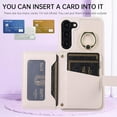 thumbnail image 3 of Phone Case for Samsung Galaxy S21 Plus S21+ 5G Wallet Cover with Screen Protector and Ring Stand Credit Card Holder Slot Crossbody Strap Cell S21+5G S21plus 21S + S 21 21+ G5 Women Girls Men Beige, 3 of 13