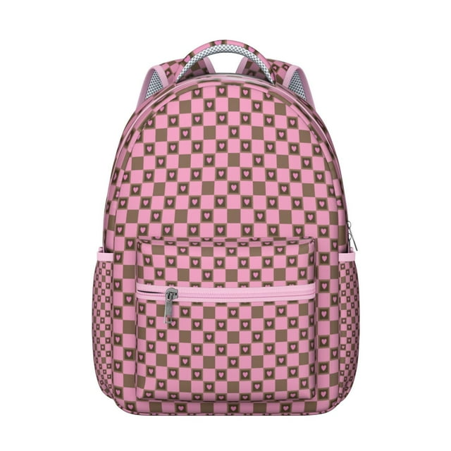 Retro Checkerboard Backpack Plaid Design and Geometric Checkered Pattern Vintage Travel Bag for Students