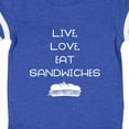 thumbnail image 4 of Inktastic Live Love Sandwiches Boys or Girls Baby Bodysuit, 4 of 5