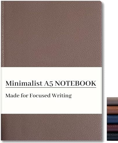 Tekola Lined Journal Notebook for Men & Women,176 Pages A5 Medium Size, Softcover Leather Journals for Writing, College Ruled Notebook for Work & School, 100 GSM Thick Paper (5.7'' x 8.3'') (Taupe)