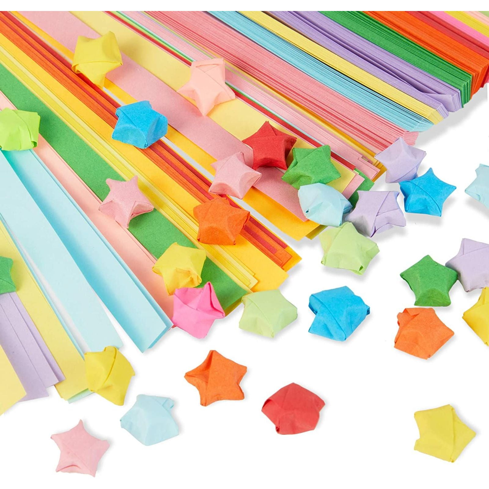 Mixed Color Origami Crafts Folding Paper Strip For DIY Lucky Star Double Sided