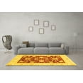 thumbnail image 3 of Ahgly Company Indoor Round Oriental Yellow Traditional Area Rugs, 5' Round, 3 of 4