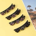 thumbnail image 2 of 4 clips de pelo laterales de tres flores, clips de pelo de trébol de diamantes de imitación, clips de pelo de tela satinada lateral, clips de pelo de mujer estilo mujer Sincero Electrónica, 2 of 5