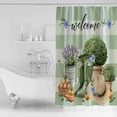 thumbnail image 2 of Shower Curtain Bathroom Set Farm Radish Pot Boots Lavender Waterproof Fabric Shower Curtains with Grommets&Hooks Straw Hat on Green Plaid Privacy Bath Curtain for Bathtub 36x72in, 2 of 7