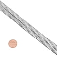 thumbnail image 3 of Men's 14mm Large Rhodium Plated Flat Herringbone Chain Necklace, 40 inches, 3 of 7