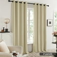 thumbnail image 4 of Deconovo Grommet Blackout Curtains Set of 2, Solid Thermal Insulated, 52"x84", Beige, 4 of 7