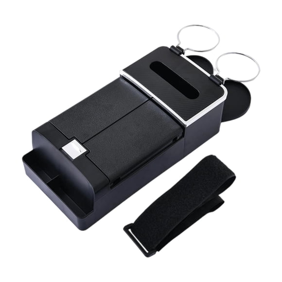 Caja de almacenamiento para reposabrazos de coche, caja de pañuelos, organizador de funda para reposabrazos de consola central para viajes con portavasos