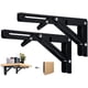 thumbnail image 1 of 2 soportes de estante plegables de 300 mm, soporte plegable para estante de pared, soporte plegable resistente, soporte de consola plegable negro para estante de pared de mesa, capacidad de carga de, 1 of 5