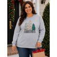 thumbnail image 3 of DEXIO Plus Size Christmas Sweatshirts for Women Merry Long Sleeve Tee Crewneck Pullover Tops,4X, 3 of 17
