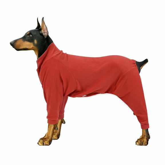 TELOLY Dog Fleece Pajamas, Winter Warm Jumpsuit, Red, S-3Xl