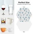 thumbnail image 6 of Lsque Scarf Bear Pattern 4" Drink Coasters Set of 4, PVC Leather Absorbent Coasters, Table Coaster Set Decorative Coffee Cup Coasters Housewarming Gift -Hexagon, 6 of 6