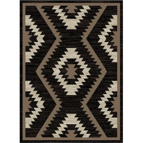 Mayberry Rug  Tacoma Rialto Black Rectangle Area Rug - 5 ft. 3 in. x 7 ft. 3 in.
