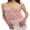 Pink, variant on LMLYSoH Women's Sequin Slim Camisole Spaghetti Strap V-Neck Slim Fit Cropped Tank Tops Streetwear