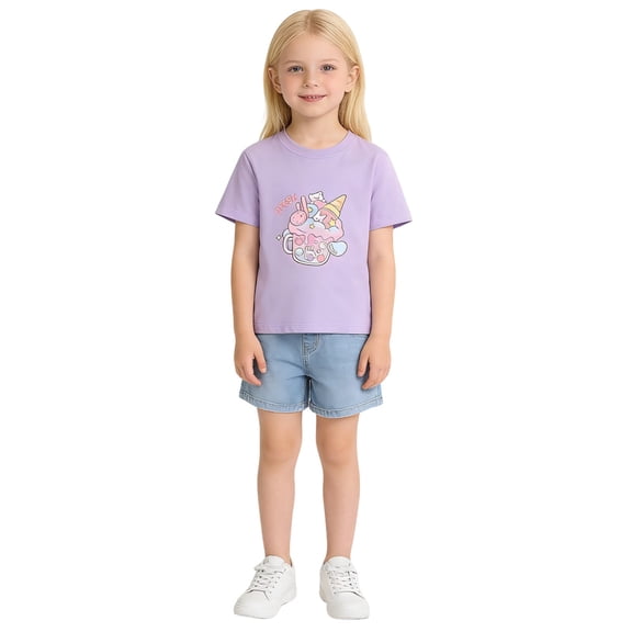 Shadoumai Toddler Girls Shirts Letter Graphic Printed Crewneck Shirt Short Sleeve T Shirts Funny Gentleman Tops T Shirts for Girls