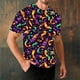 thumbnail image 1 of Ceisia Men's Loose Fit Mardi Gras Stripe T-shirt Short Sleeve Round Neck Festival Casual Daily Summer Tee Tops Purple XL Gifts, 1 of 5