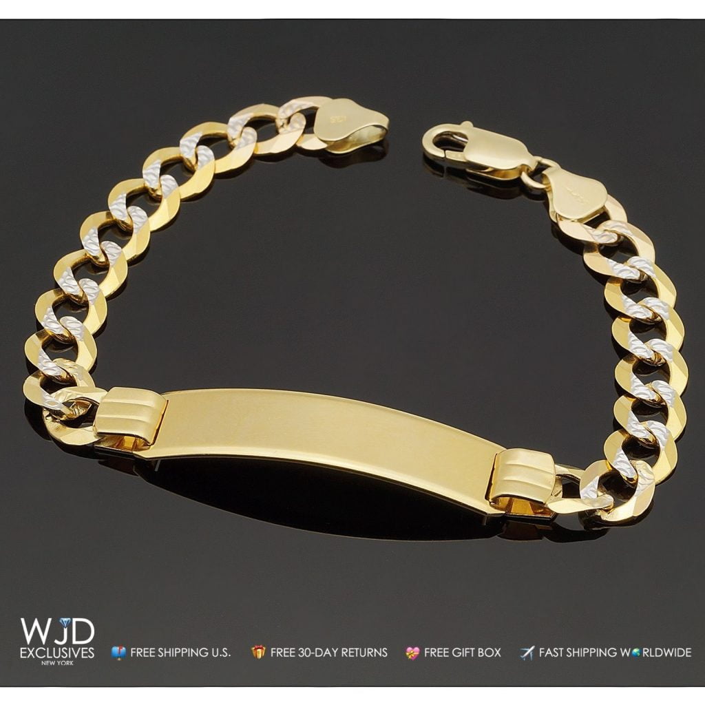 Cuban Link Diamond ID Bracelet by Baby Gold - Shop Custom Gold Jewelry