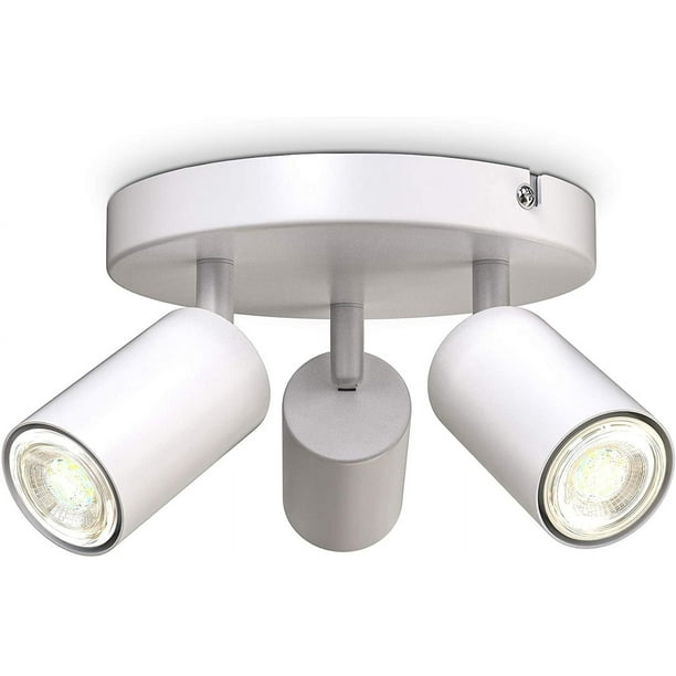 Lámpara de techo LED 3 focos I Foco I Giratorio I Rotatorio I Blanco I Bombilla no incluida