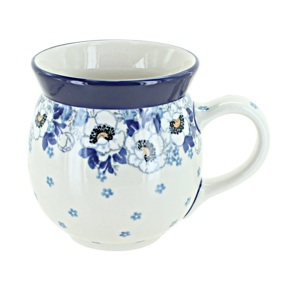 Blue Rose Polish Pottery Georgia Blue Bubble Mug