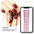 thumbnail image 4 of Vogacara 24 piezas de uñas postizas de ataúd resistentes a los arañazos de bailarina corta coloridas uñas acrílicas artificiales de color sólido DIY Juegos de manicura 28 morado Vogacara CE011412-28, 4 of 4