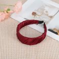 thumbnail image 3 of Unique Bargains 1 Pc Headband Wide Pleats Satin Hair Accessories Red, 3 of 5