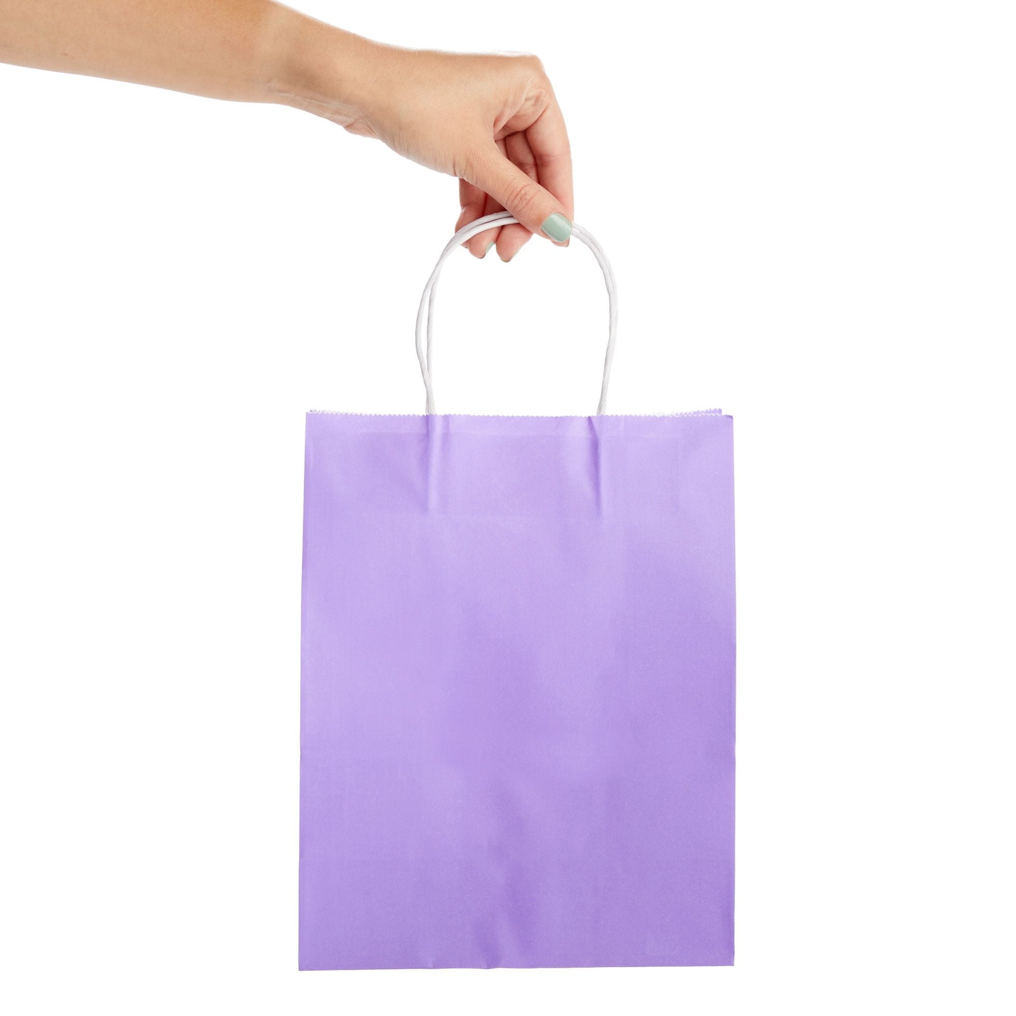 10pcs/lot Lavender Glue Purple Gift Bag Storage Paper Bag Portable